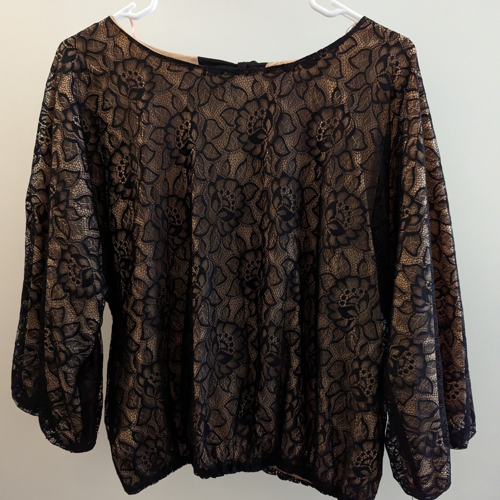 Elegant Black Lace Women's Top